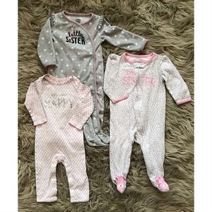 *Baby Girls Pink & Gray Little Sister Set*